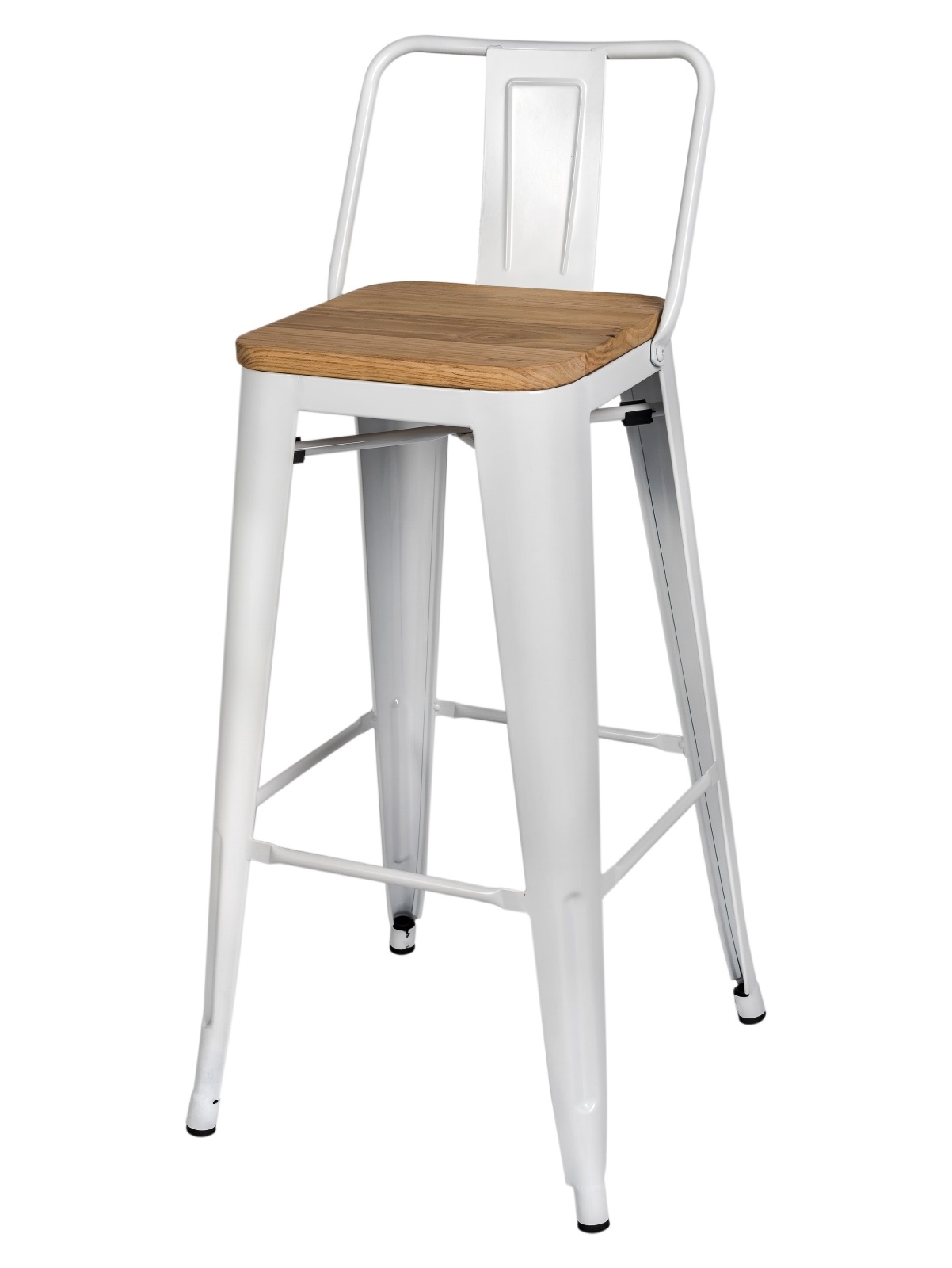 Стул барный "Толикс WOOD со спинкой белый матовый" - фото Стул барный "Толикс WOOD со спинкой белый матовый"